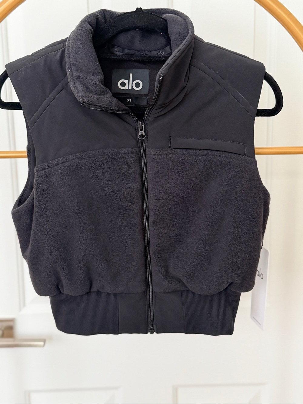 ALO Yoga polar fleece wintry mix Black Vest Jacket